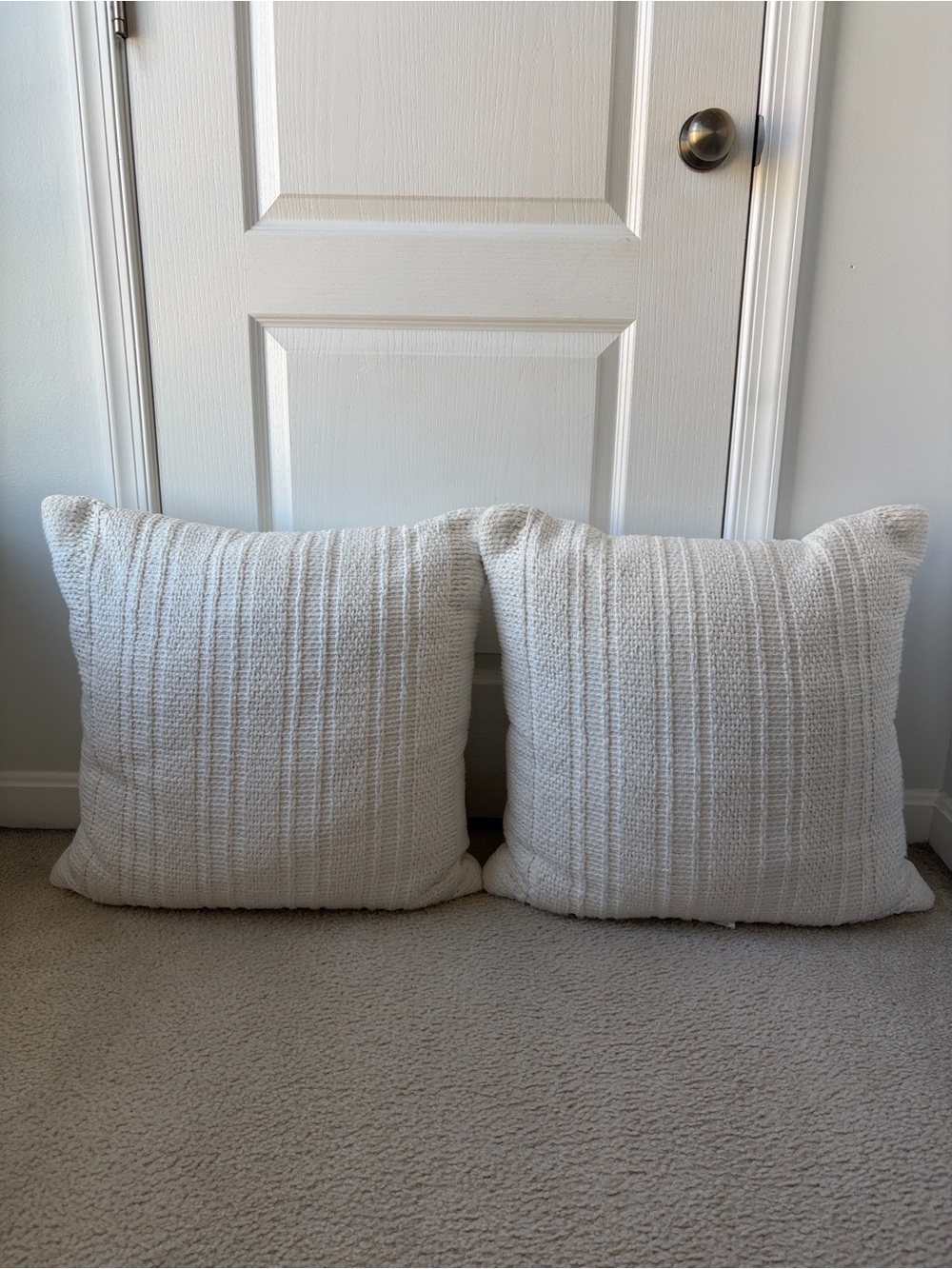 Threshold White Textured Knit Accent Pillows - Pair